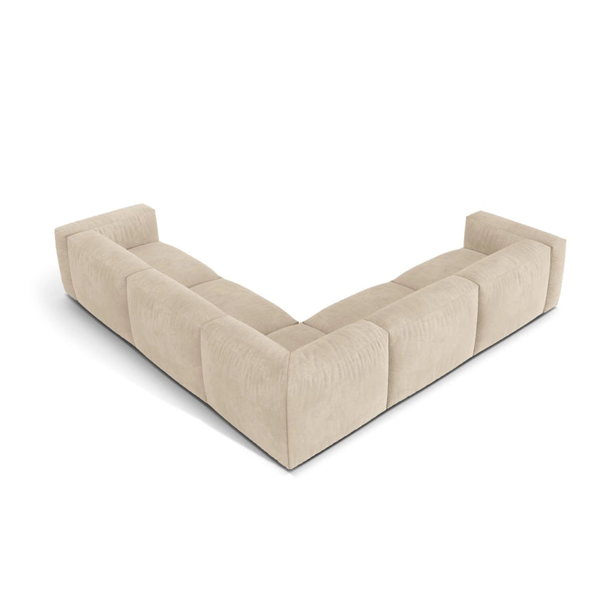 Martina modulares Ecksofa, Symmetrisch, Sitztiefe 76 cm, aus Samt, Cord, Boucle oder Strukturstoff, 316x316 cm von Micadoni – Bild 3
