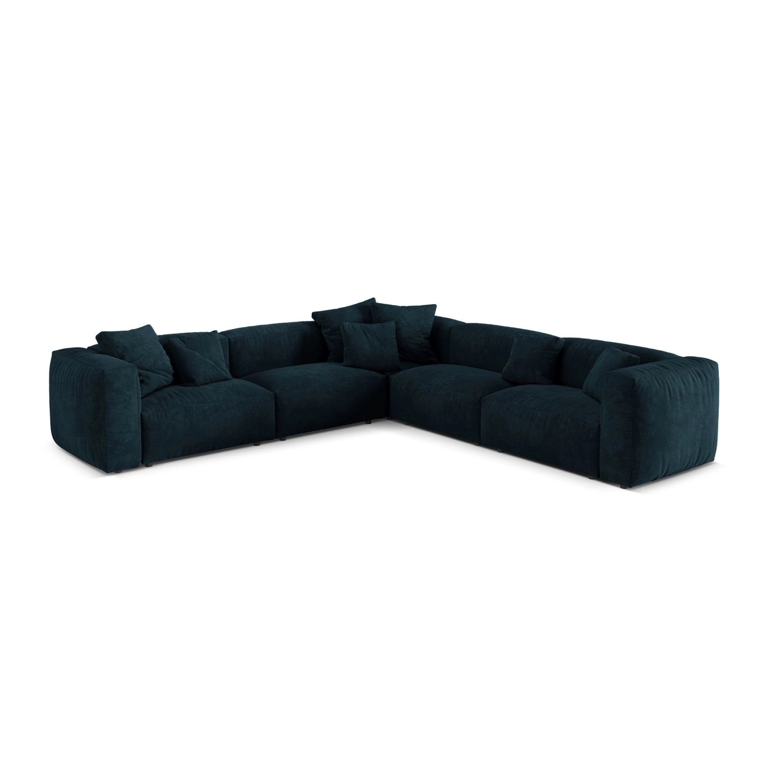 Martina modulares Ecksofa, Symmetrisch, Sitztiefe 76 cm, aus Samt in Deep Petrol (Vogue 13), 316x316 cm von Micadoni – Bild 1