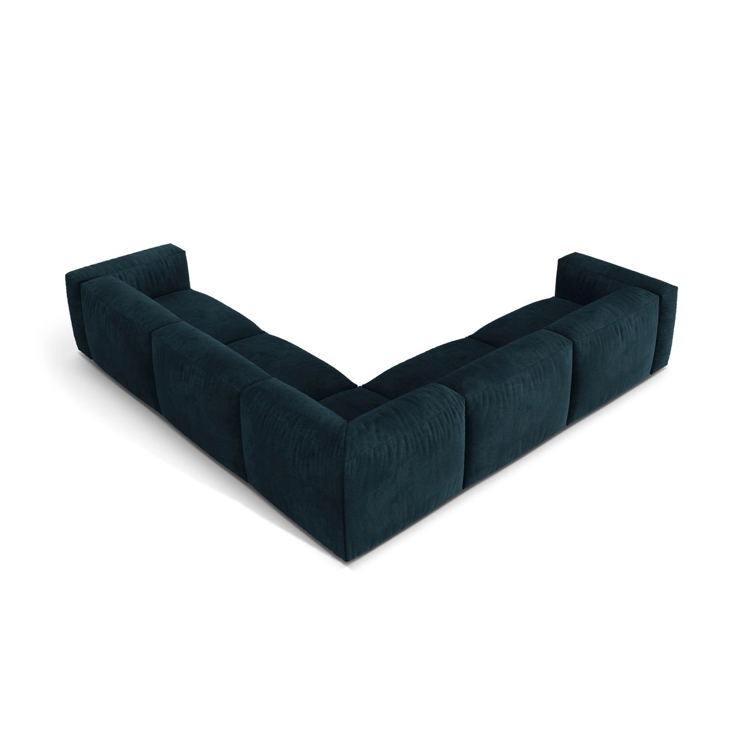 Martina modulares Ecksofa, Symmetrisch, Sitztiefe 76 cm, aus Samt in Deep Petrol (Vogue 13), 316x316 cm von Micadoni – Bild 3