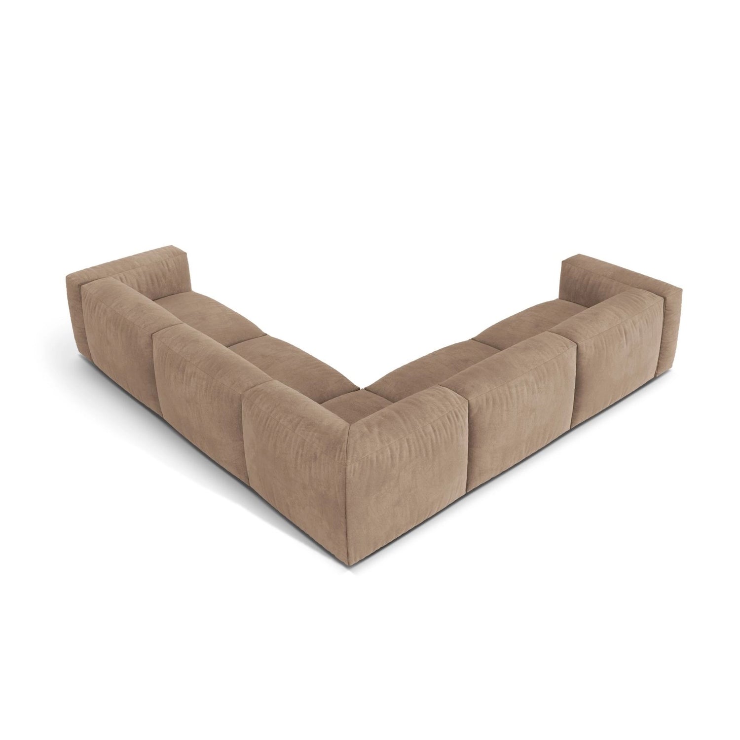Martina modulares Ecksofa, Symmetrisch, Sitztiefe 76 cm, aus Samt in Dunkelbeige (Vogue 3), 316x316 cm von Micadoni – Bild 3