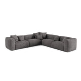 Martina modulares Ecksofa, Symmetrisch, Sitztiefe 76 cm, aus Samt in Grau (Vogue 15), 316x316 cm von Micadoni – Bild 1