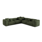 Martina modulares Ecksofa, Symmetrisch, Sitztiefe 76 cm, aus Samt in Grün (Vogue 11), 316x316 cm von Micadoni – Bild 1