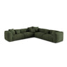 Martina modulares Ecksofa, Symmetrisch, Sitztiefe 76 cm, aus Samt in Grün (Vogue 11), 316x316 cm von Micadoni – Bild 1