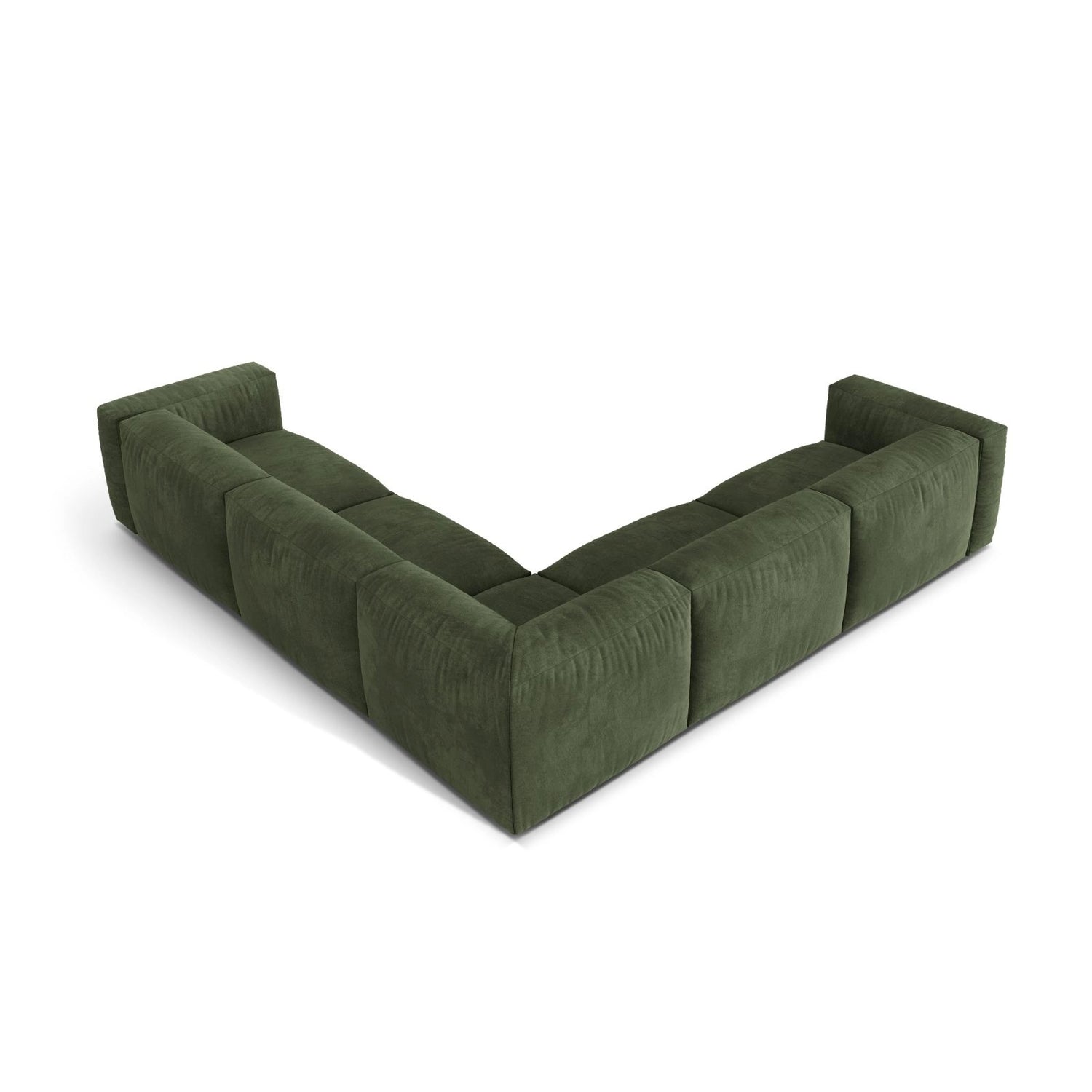 Martina modulares Ecksofa, Symmetrisch, Sitztiefe 76 cm, aus Samt in Grün (Vogue 11), 316x316 cm von Micadoni – Bild 3