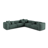 Martina modulares Ecksofa, Symmetrisch, Sitztiefe 76 cm, aus Samt in Petrol (Vogue 12), 316x316 cm von Micadoni – Bild 1