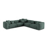 Martina modulares Ecksofa, Symmetrisch, Sitztiefe 76 cm, aus Samt in Petrol (Vogue 12), 316x316 cm von Micadoni – Bild 1