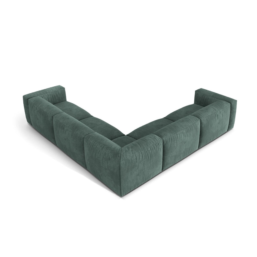 Martina modulares Ecksofa, Symmetrisch, Sitztiefe 76 cm, aus Samt in Petrol (Vogue 12), 316x316 cm von Micadoni – Bild 3