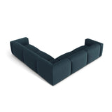 Martina modulares Ecksofa, Symmetrisch, Sitztiefe 76 cm, aus Strukturierter Stoff in Blau Jeans (Boston Ocean), 316x316 cm von Micadoni – Bild 3