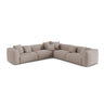 Martina modulares Ecksofa, Symmetrisch, Sitztiefe 76 cm, aus Strukturierter Stoff in Dunkelbeige (Boston Trufa), 316x316 cm von Micadoni – Bild 1