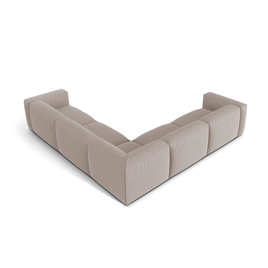 Martina modulares Ecksofa, Symmetrisch, Sitztiefe 76 cm, aus Strukturierter Stoff in Dunkelbeige (Boston Trufa), 316x316 cm von Micadoni – Bild 3