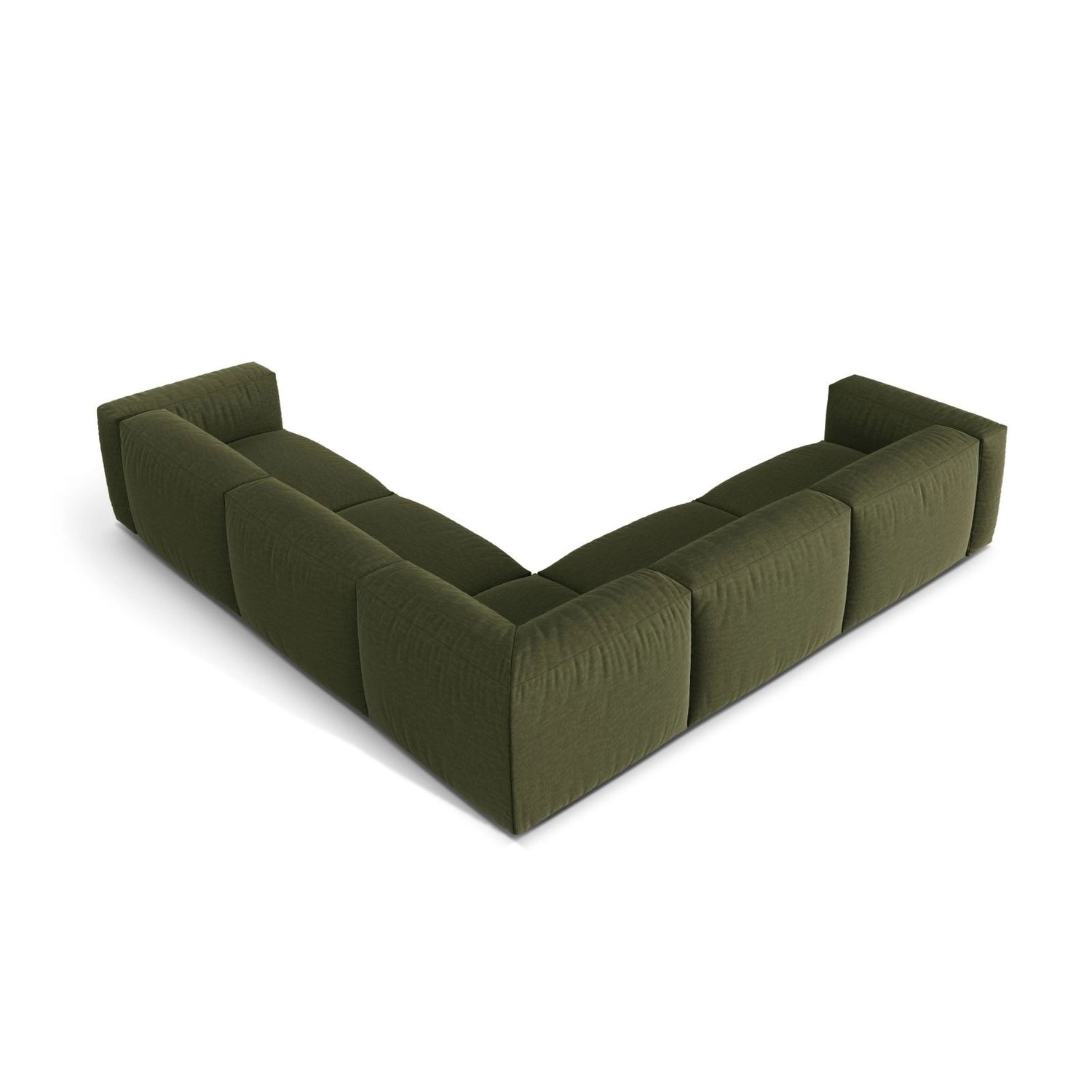 Martina modulares Ecksofa, Symmetrisch, Sitztiefe 76 cm, aus Strukturierter Stoff in Grün (Boston Forest), 316x316 cm von Micadoni – Bild 3