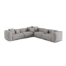 Martina modulares Ecksofa, Symmetrisch, Sitztiefe 76 cm, aus Strukturierter Stoff in Hellgrau (Boston Light Grey), 316x316 cm von Micadoni – Bild 1