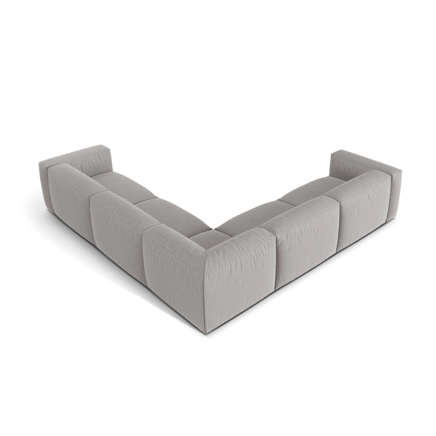 Martina modulares Ecksofa, Symmetrisch, Sitztiefe 76 cm, aus Strukturierter Stoff in Hellgrau (Boston Light Grey), 316x316 cm von Micadoni – Bild 3