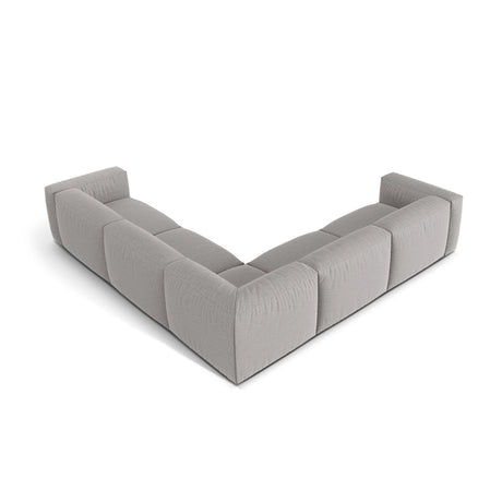 Martina modulares Ecksofa, Symmetrisch, Sitztiefe 76 cm, aus Strukturierter Stoff in Hellgrau (Boston Light Grey), 316x316 cm von Micadoni – Bild 3