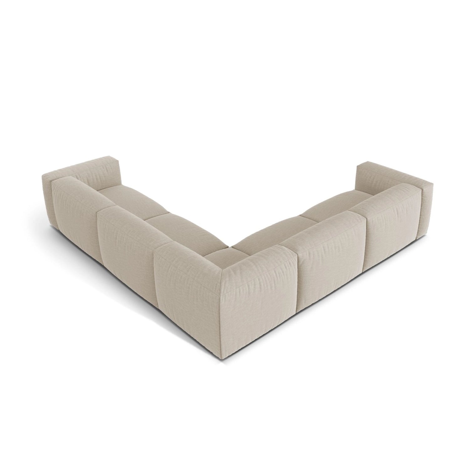 Martina modulares Ecksofa, Symmetrisch, Sitztiefe 76 cm, aus Strukturierter Stoff in Leichtes Beige (Boston Toffee), 316x316 cm von Micadoni – Bild 3