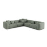 Martina modulares Ecksofa, Symmetrisch, Sitztiefe 76 cm, aus Strukturierter Stoff in Moosgrün (Boston Water Green), 316x316 cm von Micadoni – Bild 1
