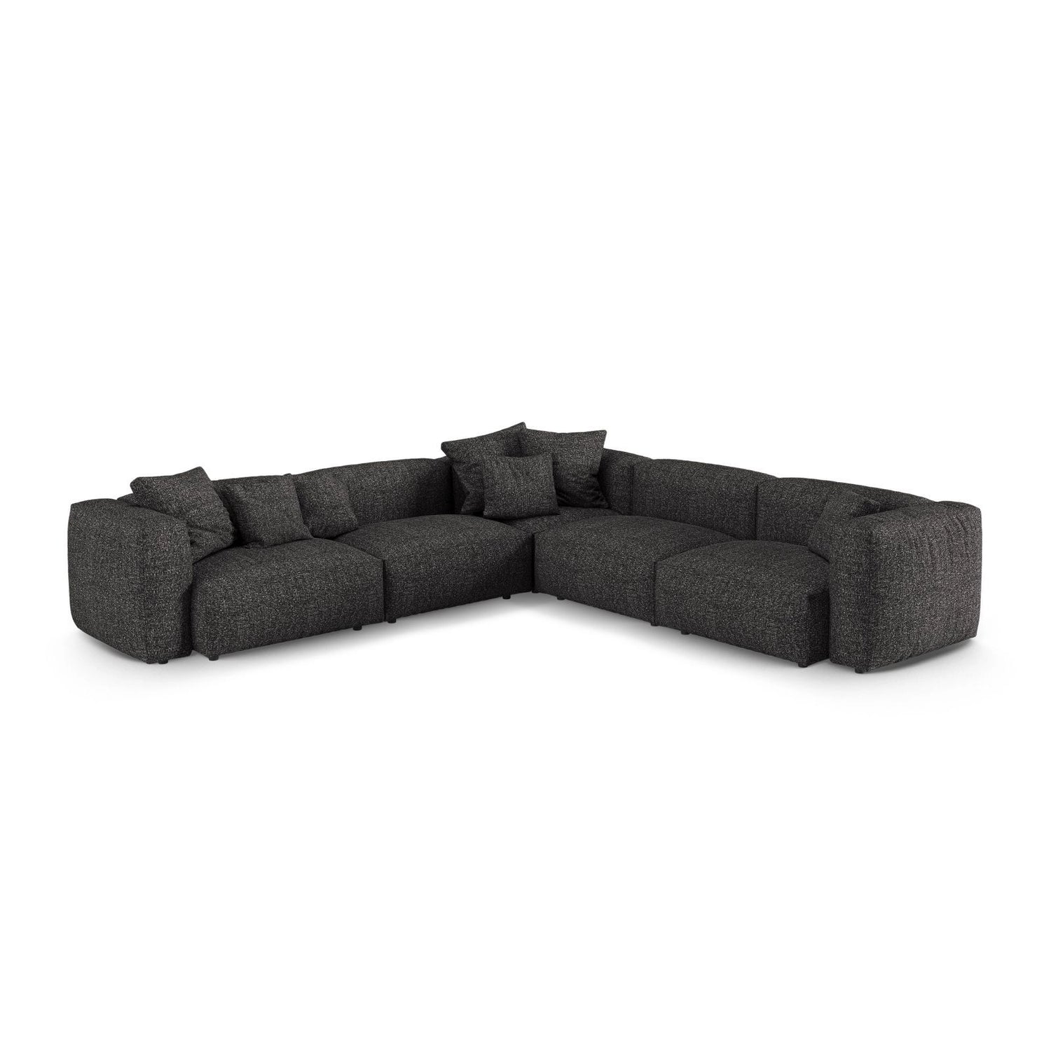 Martina modulares Ecksofa, Symmetrisch, Sitztiefe 90 cm, aus Boucle in Anthrazit (Monet Anthracite), 330x330 cm von Micadoni – Bild 1