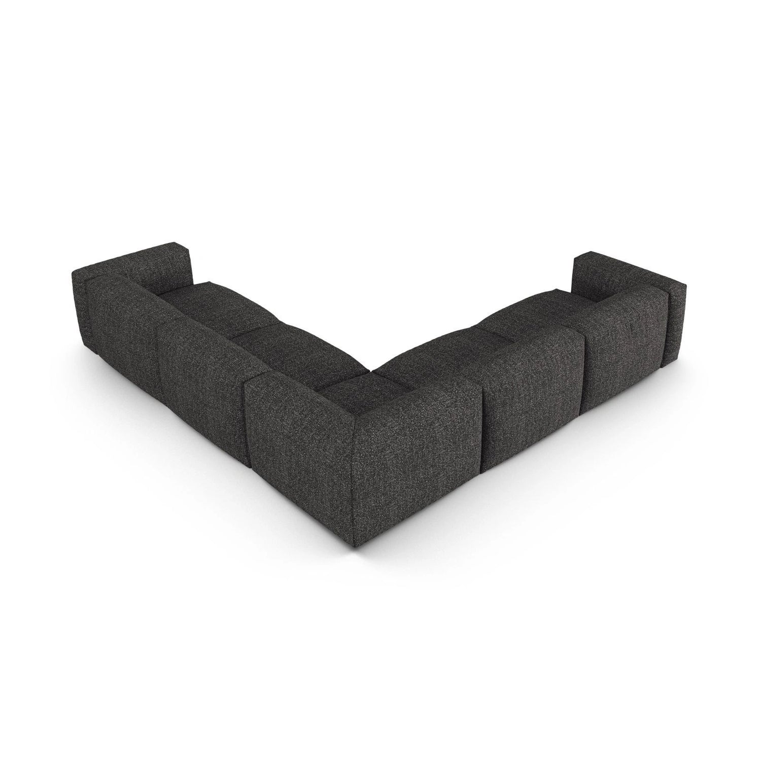 Martina modulares Ecksofa, Symmetrisch, Sitztiefe 90 cm, aus Boucle in Anthrazit (Monet Anthracite), 330x330 cm von Micadoni – Bild 3