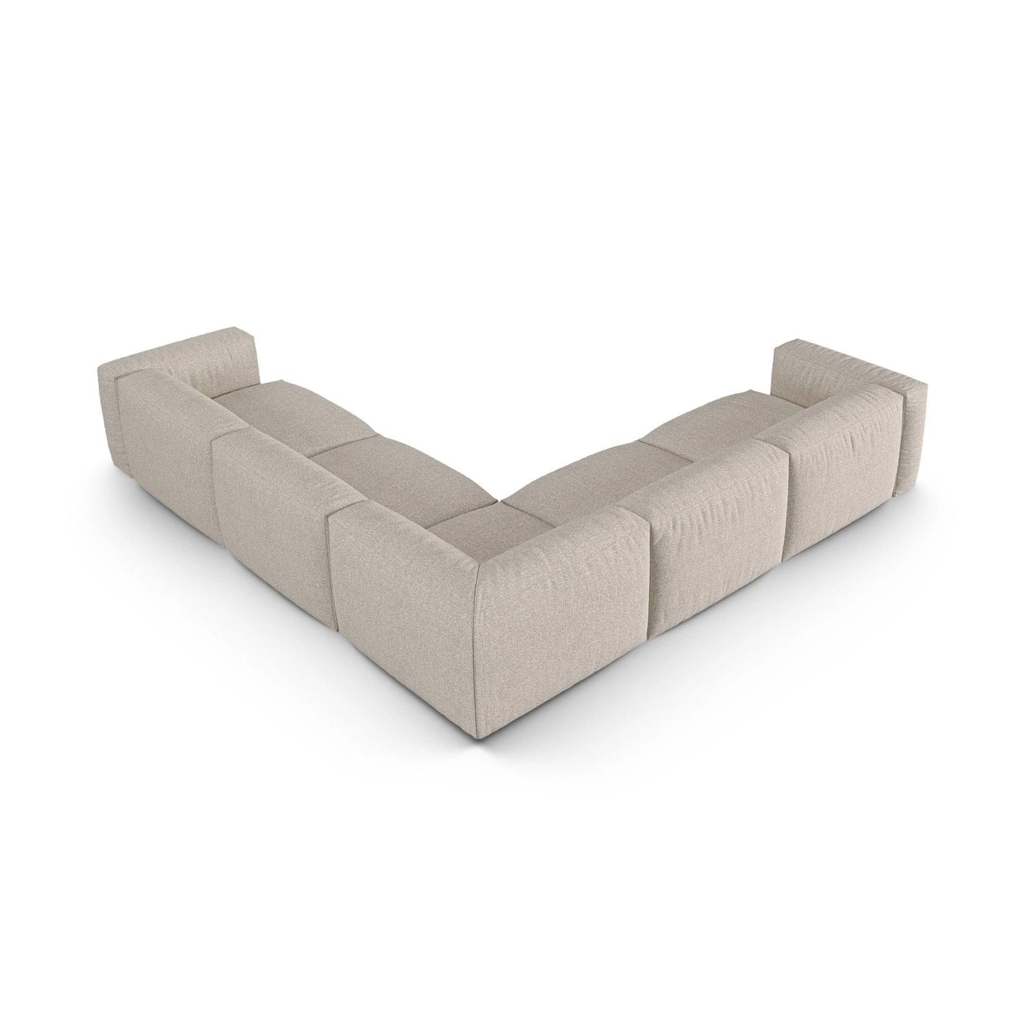 Martina modulares Ecksofa, Symmetrisch, Sitztiefe 90 cm, aus Boucle in Beige (Monet Sand), 330x330 cm von Micadoni – Bild 3