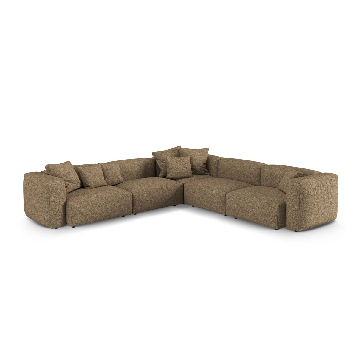 Martina modulares Ecksofa, Symmetrisch, Sitztiefe 90 cm, aus Boucle in Cappuccino (Monet Cappucino), 330x330 cm von Micadoni – Bild 1