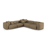 Martina modulares Ecksofa, Symmetrisch, Sitztiefe 90 cm, aus Boucle in Cappuccino (Monet Cappucino), 330x330 cm von Micadoni – Bild 1