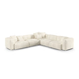 Martina modulares Ecksofa, Symmetrisch, Sitztiefe 90 cm, aus Boucle in Elfenbein (Monet Nata), 330x330 cm von Micadoni – Bild 1