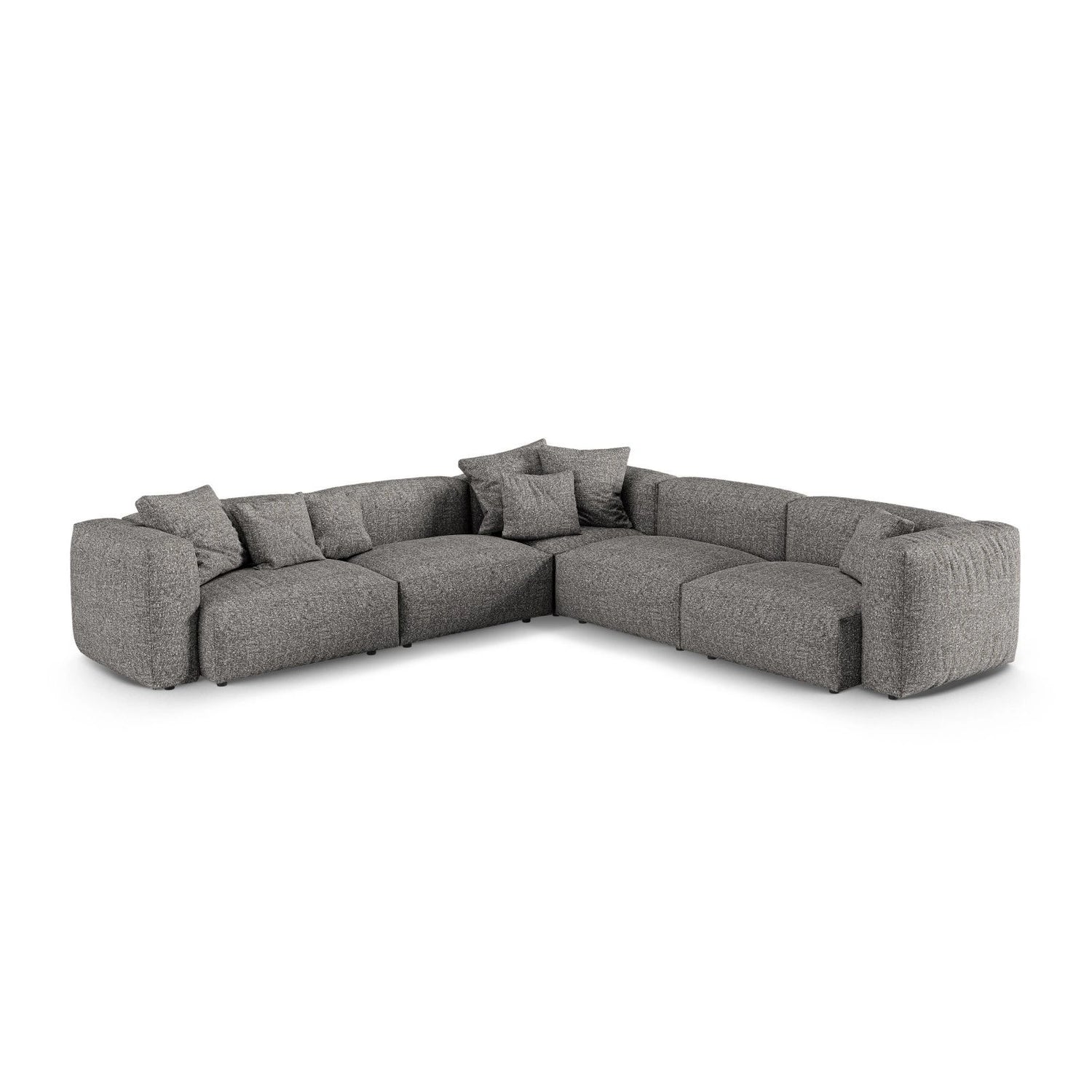 Martina modulares Ecksofa, Symmetrisch, Sitztiefe 90 cm, aus Boucle in Graphit (Monet Graphite), 330x330 cm von Micadoni – Bild 1