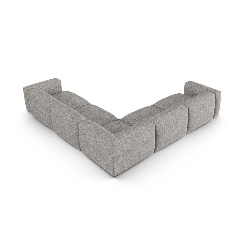 Martina modulares Ecksofa, Symmetrisch, Sitztiefe 90 cm, aus Boucle in Graphit (Monet Graphite), 330x330 cm von Micadoni – Bild 3