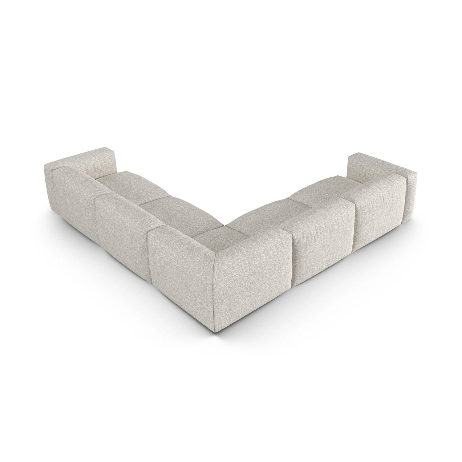 Martina modulares Ecksofa, Symmetrisch, Sitztiefe 90 cm, aus Boucle in Grau Beige meliert (Monet Pearl), 330x330 cm von Micadoni – Bild 3