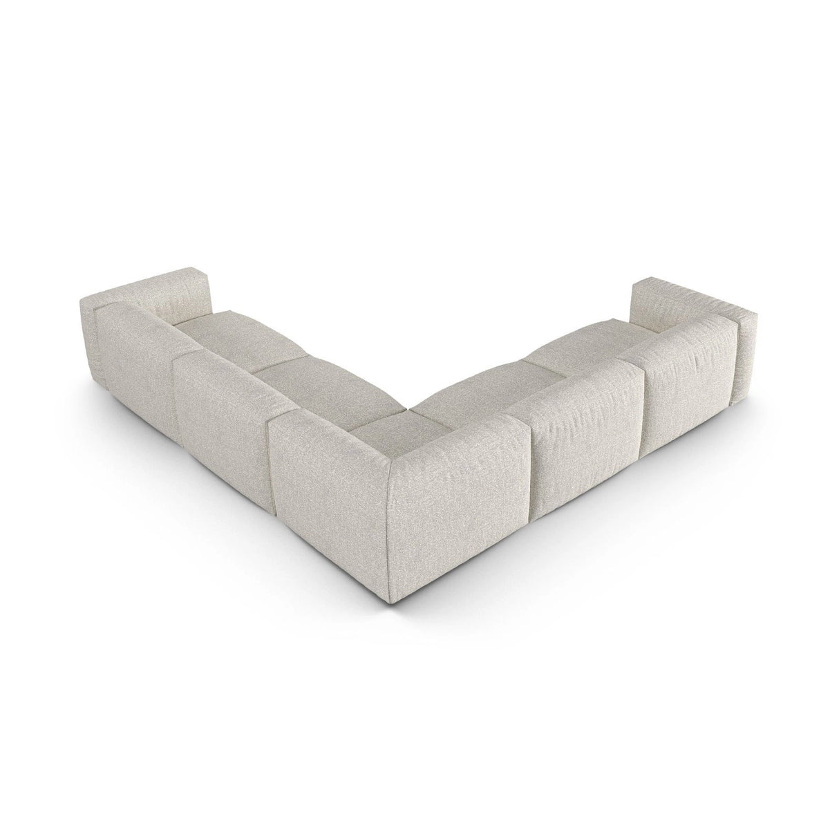 Martina modulares Ecksofa, Symmetrisch, Sitztiefe 90 cm, aus Boucle in Grau Beige meliert (Monet Pearl), 330x330 cm von Micadoni – Bild 3