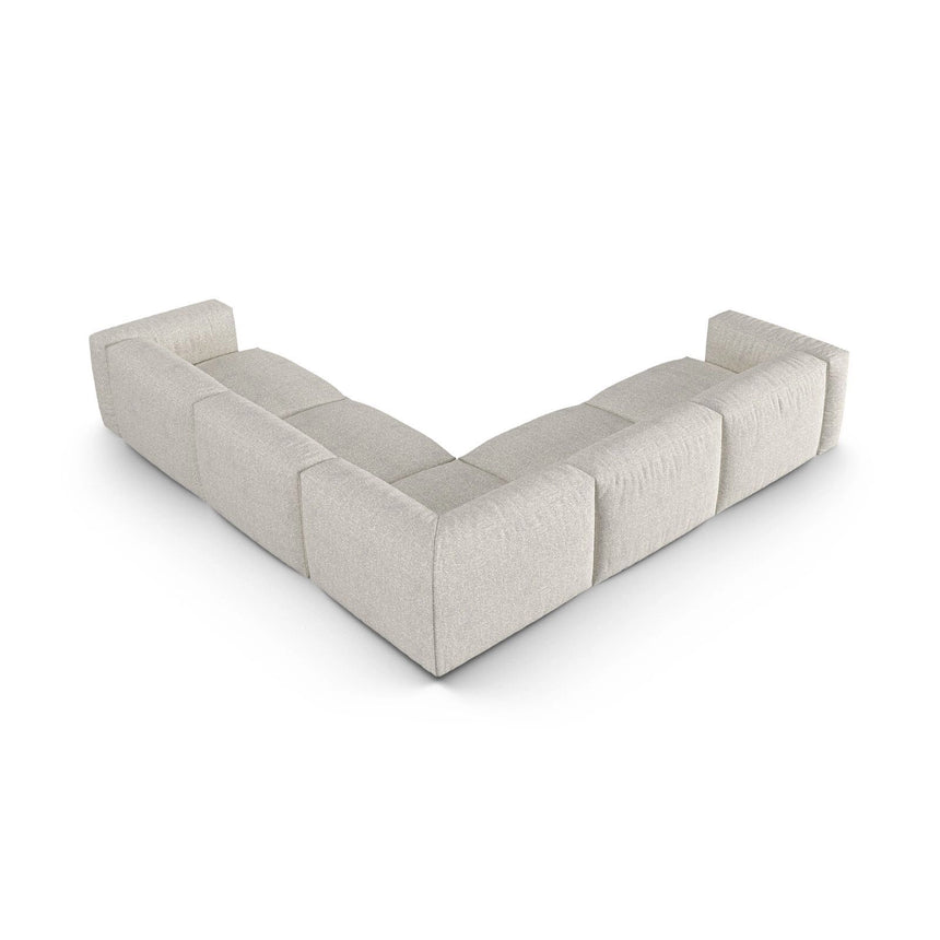 Martina modulares Ecksofa, Symmetrisch, Sitztiefe 90 cm, aus Boucle in Grau Beige meliert (Monet Pearl), 330x330 cm von Micadoni – Bild 3