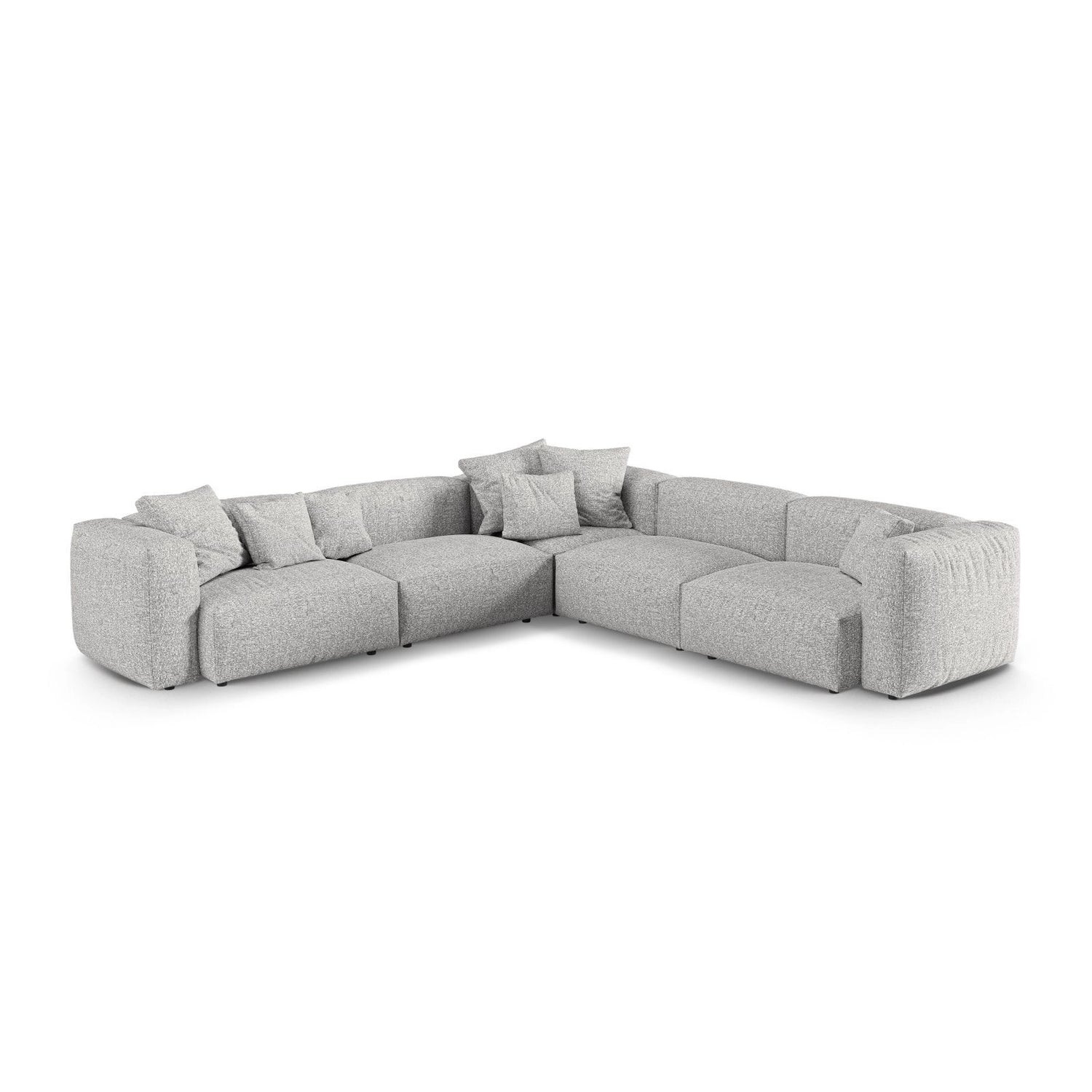 Martina modulares Ecksofa, Symmetrisch, Sitztiefe 90 cm, aus Boucle in Silber (Monet Silver), 330x330 cm von Micadoni – Bild 1