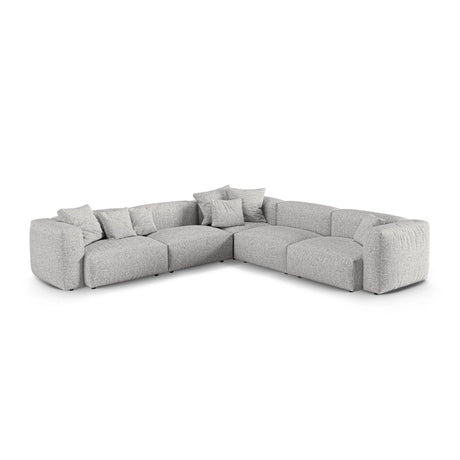 Martina modulares Ecksofa, Symmetrisch, Sitztiefe 90 cm, aus Boucle in Silber (Monet Silver), 330x330 cm von Micadoni – Bild 1