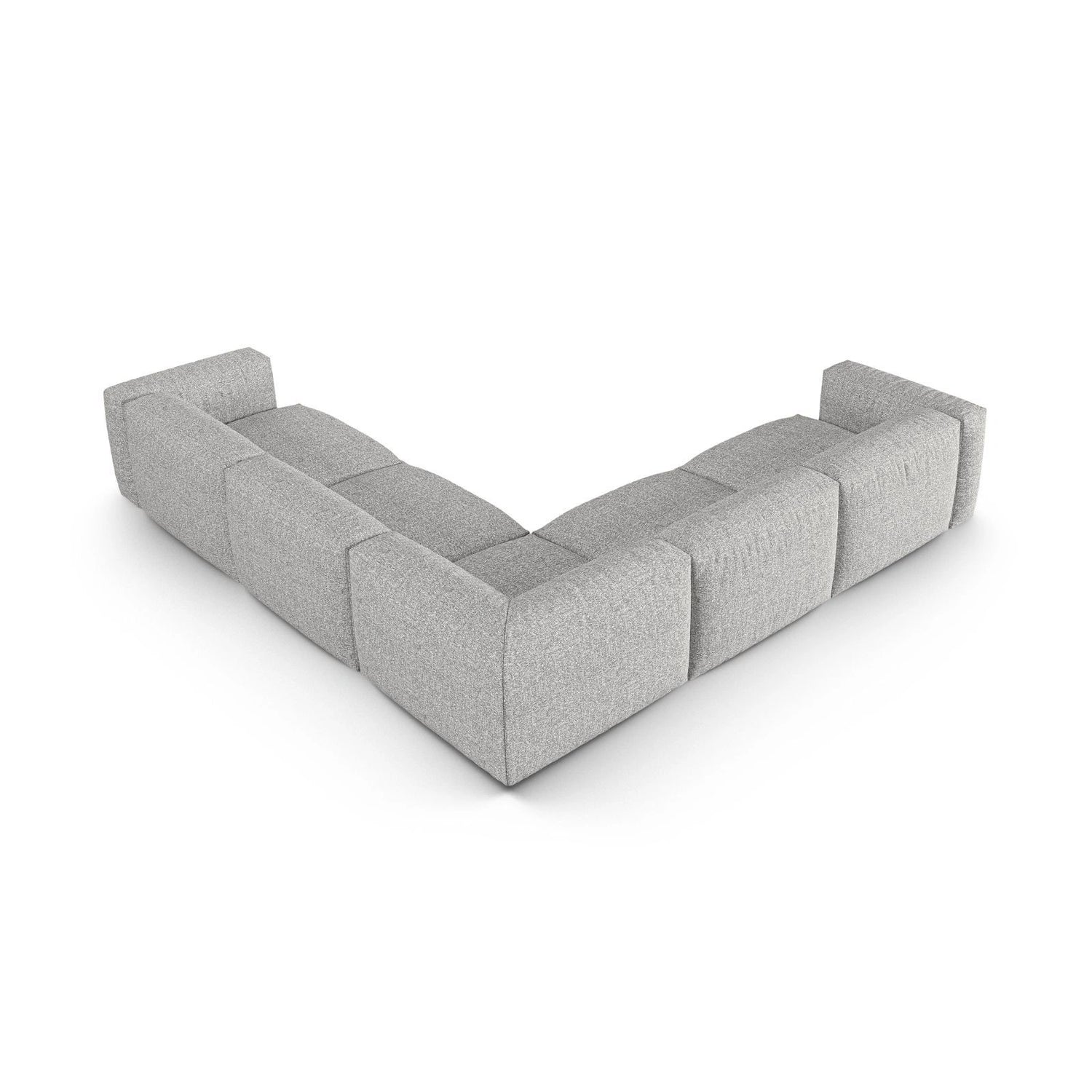 Martina modulares Ecksofa, Symmetrisch, Sitztiefe 90 cm, aus Boucle in Silber (Monet Silver), 330x330 cm von Micadoni – Bild 3