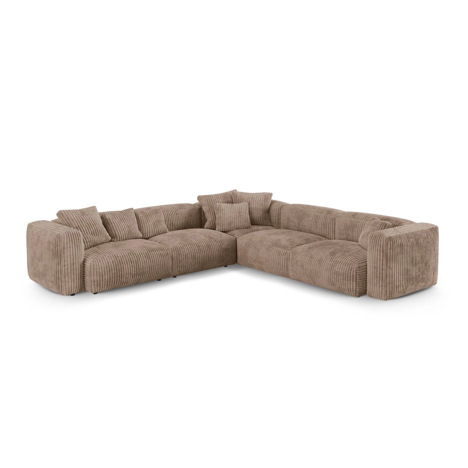 Martina modulares Ecksofa, Symmetrisch, Sitztiefe 90 cm, aus Cord in Acorn (Tilia 17), 330x330 cm von Micadoni – Bild 1