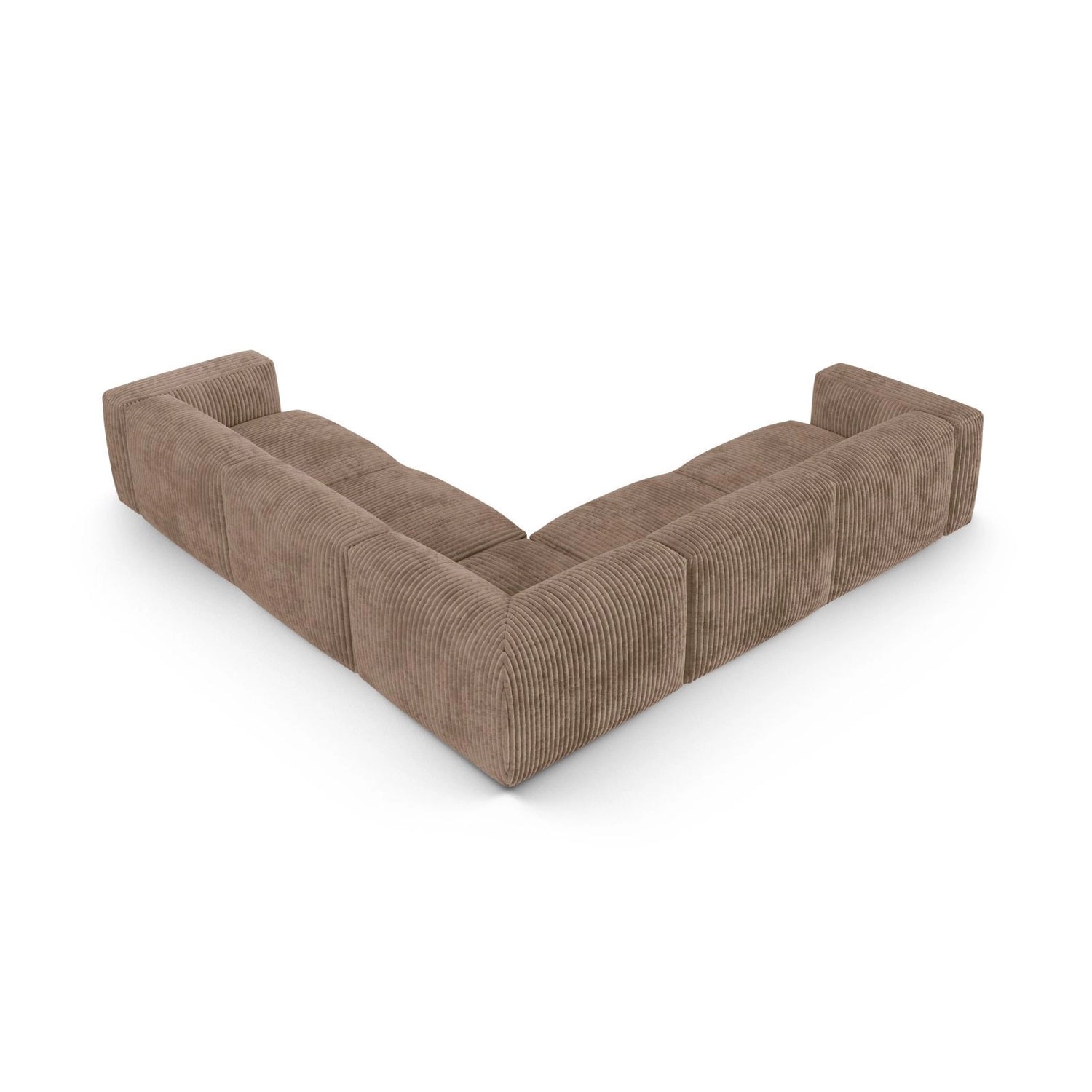 Martina modulares Ecksofa, Symmetrisch, Sitztiefe 90 cm, aus Cord in Acorn (Tilia 17), 330x330 cm von Micadoni – Bild 3