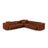 Martina modulares Ecksofa, Symmetrisch, Sitztiefe 90 cm, aus Cord in Brick (Tilia 52), 330x330 cm von Micadoni – Bild 1