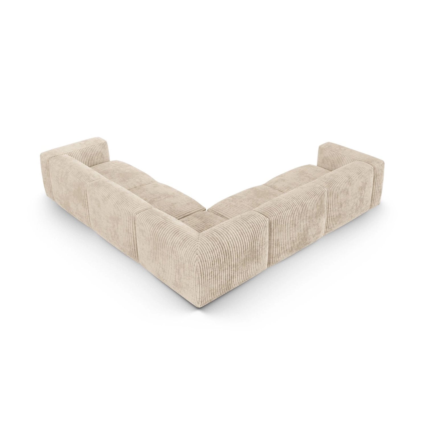 Martina modulares Ecksofa, Symmetrisch, Sitztiefe 90 cm, aus Cord in Leichtes Beige (Tilia 03), 330x330 cm von Micadoni – Bild 3