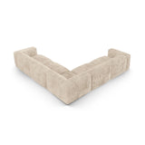 Martina modulares Ecksofa, Symmetrisch, Sitztiefe 90 cm, aus Cord in Leichtes Beige (Tilia 03), 330x330 cm von Micadoni – Bild 3