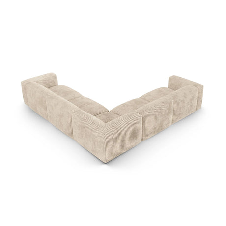 Martina modulares Ecksofa, Symmetrisch, Sitztiefe 90 cm, aus Cord in Leichtes Beige (Tilia 03), 330x330 cm von Micadoni – Bild 3