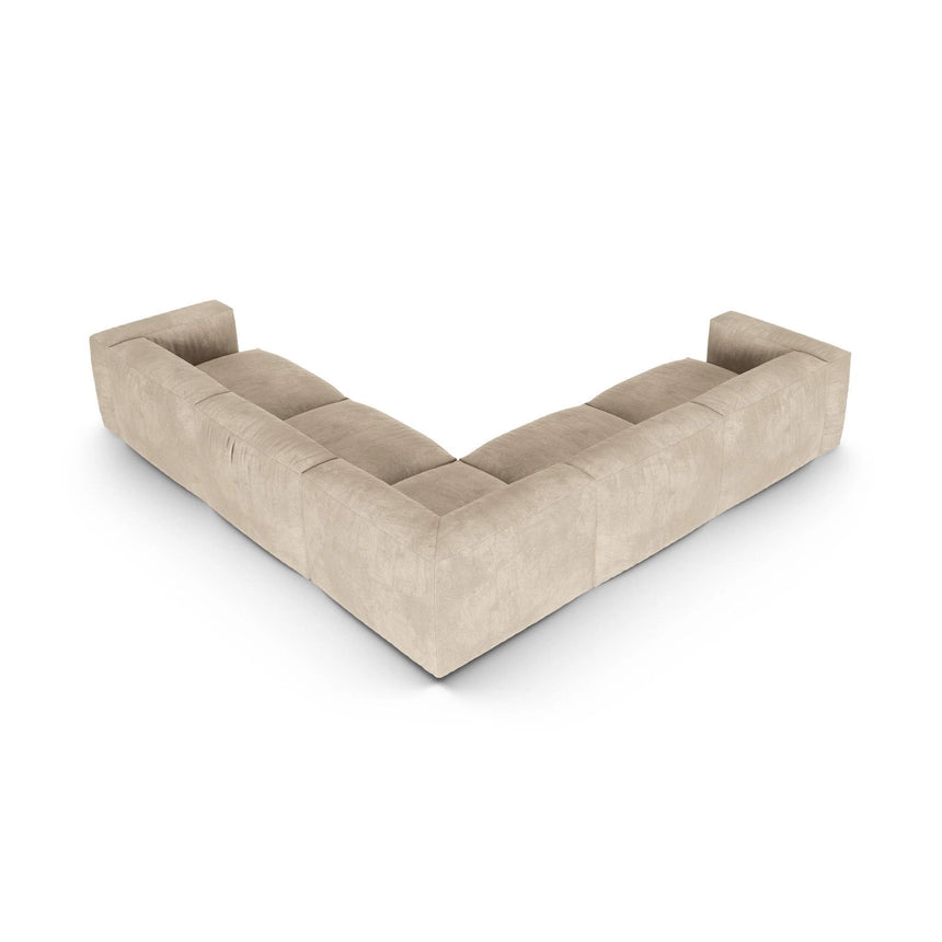 Martina modulares Ecksofa, Symmetrisch, Sitztiefe 90 cm, aus Samt, Cord, Boucle oder Strukturstoff, 330x330 cm von Micadoni – Bild 3