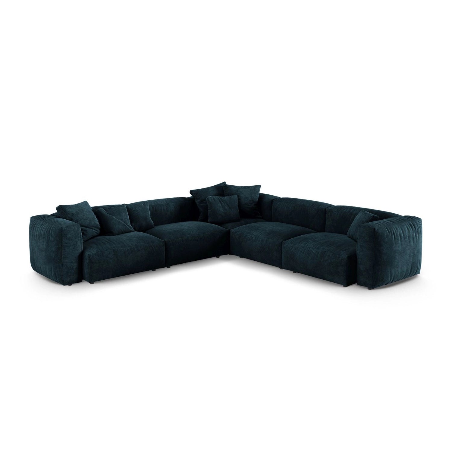 Martina modulares Ecksofa, Symmetrisch, Sitztiefe 90 cm, aus Samt in Deep Petrol (Vogue 13), 330x330 cm von Micadoni – Bild 1