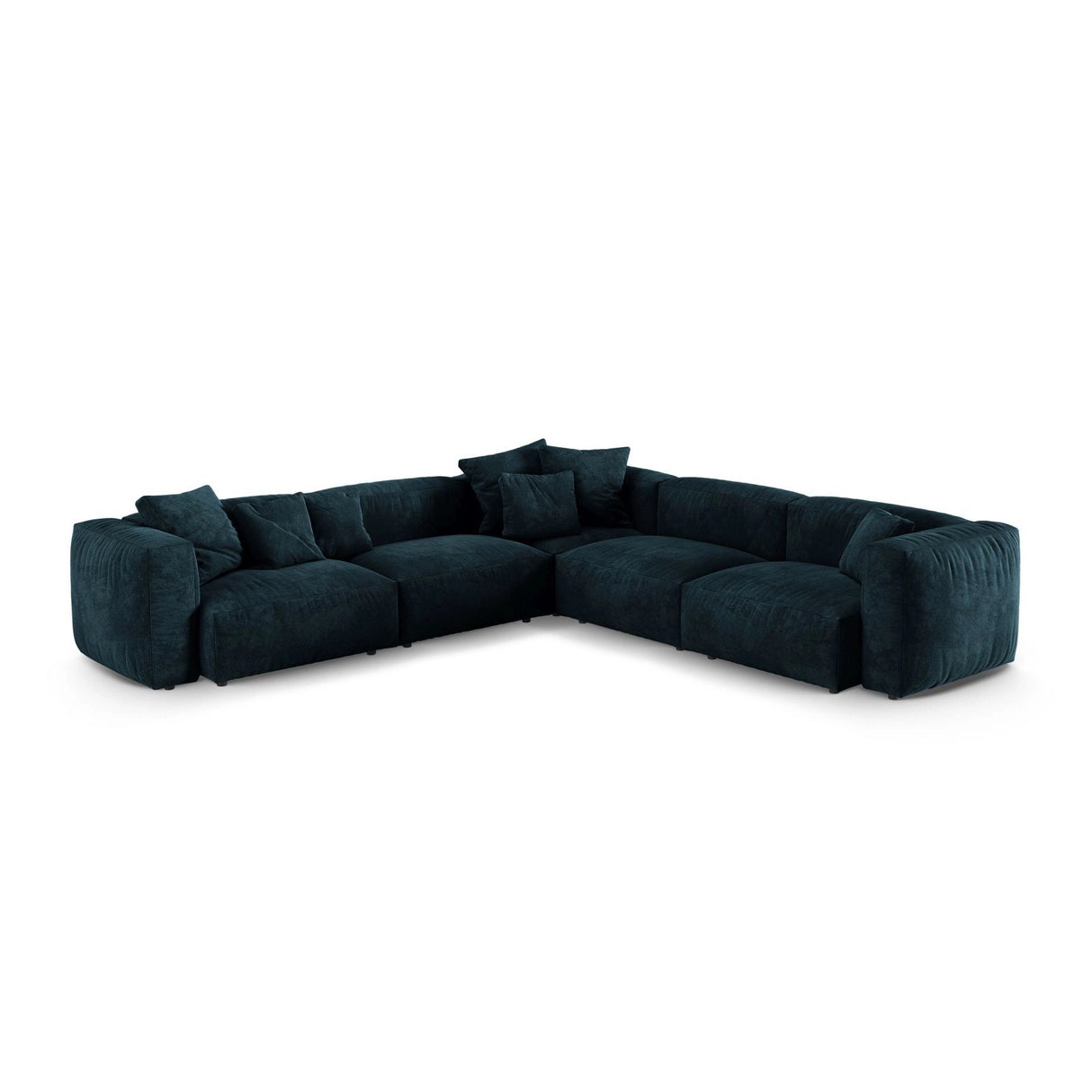 Martina modulares Ecksofa, Symmetrisch, Sitztiefe 90 cm, aus Samt in Deep Petrol (Vogue 13), 330x330 cm von Micadoni – Bild 1