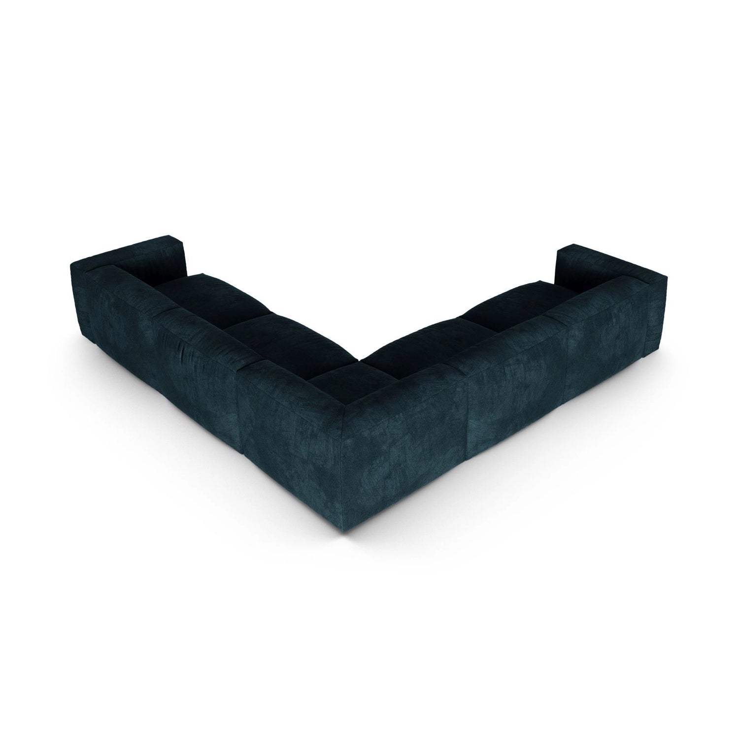 Martina modulares Ecksofa, Symmetrisch, Sitztiefe 90 cm, aus Samt in Deep Petrol (Vogue 13), 330x330 cm von Micadoni – Bild 3