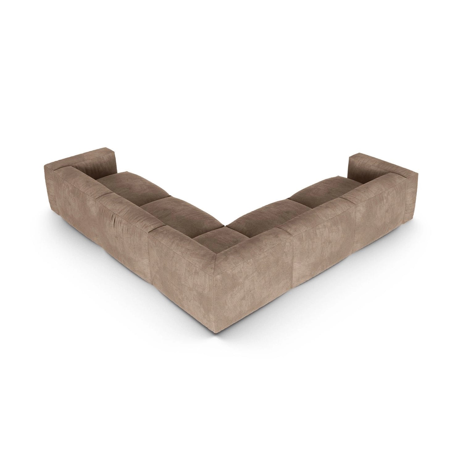 Martina modulares Ecksofa, Symmetrisch, Sitztiefe 90 cm, aus Samt in Dunkelbeige (Vogue 3), 330x330 cm von Micadoni – Bild 3