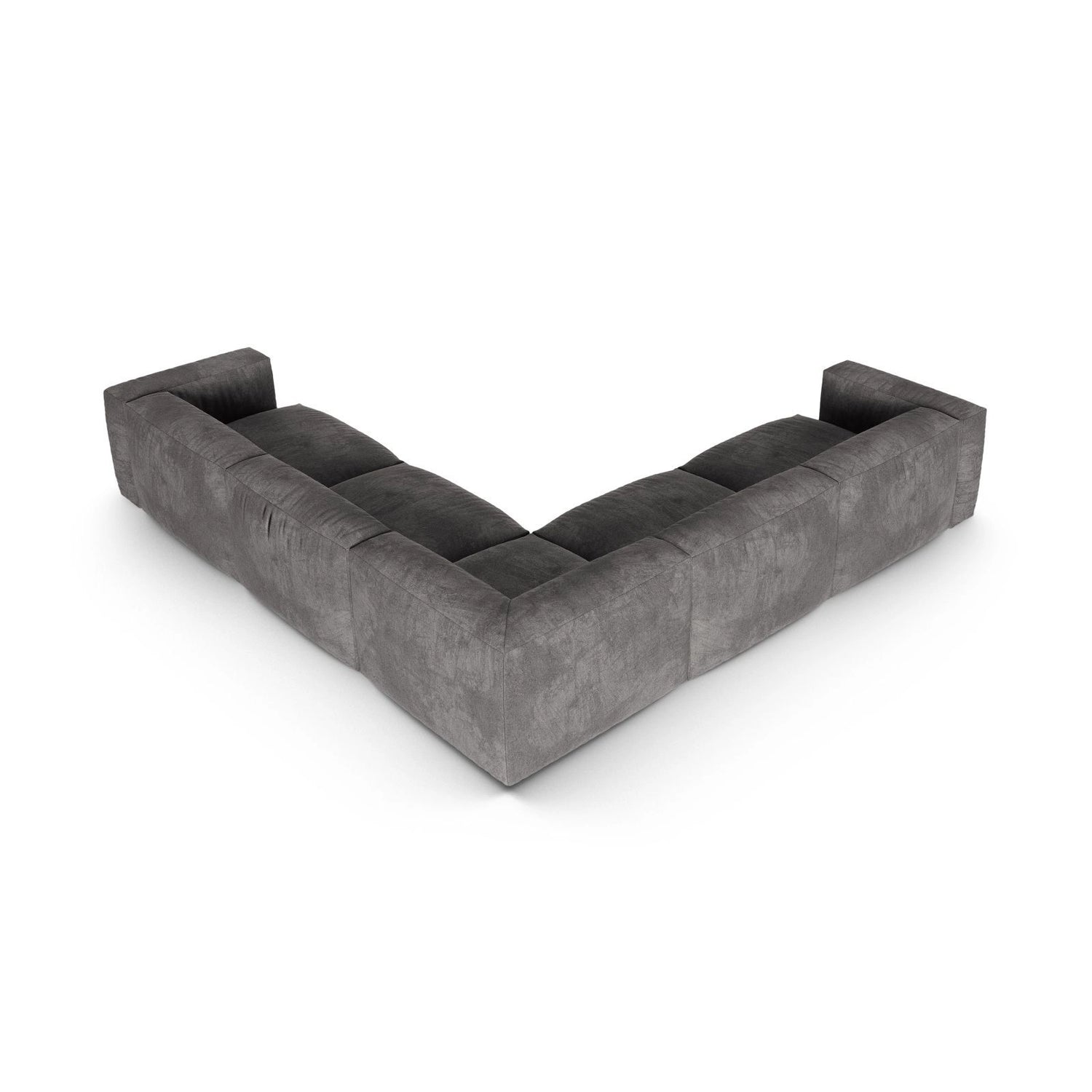 Martina modulares Ecksofa, Symmetrisch, Sitztiefe 90 cm, aus Samt in Grau (Vogue 15), 330x330 cm von Micadoni – Bild 3