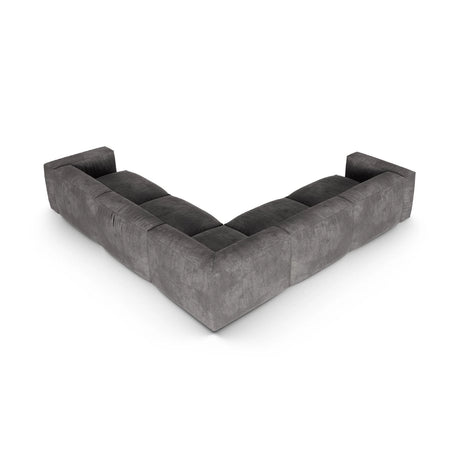 Martina modulares Ecksofa, Symmetrisch, Sitztiefe 90 cm, aus Samt in Grau (Vogue 15), 330x330 cm von Micadoni – Bild 3