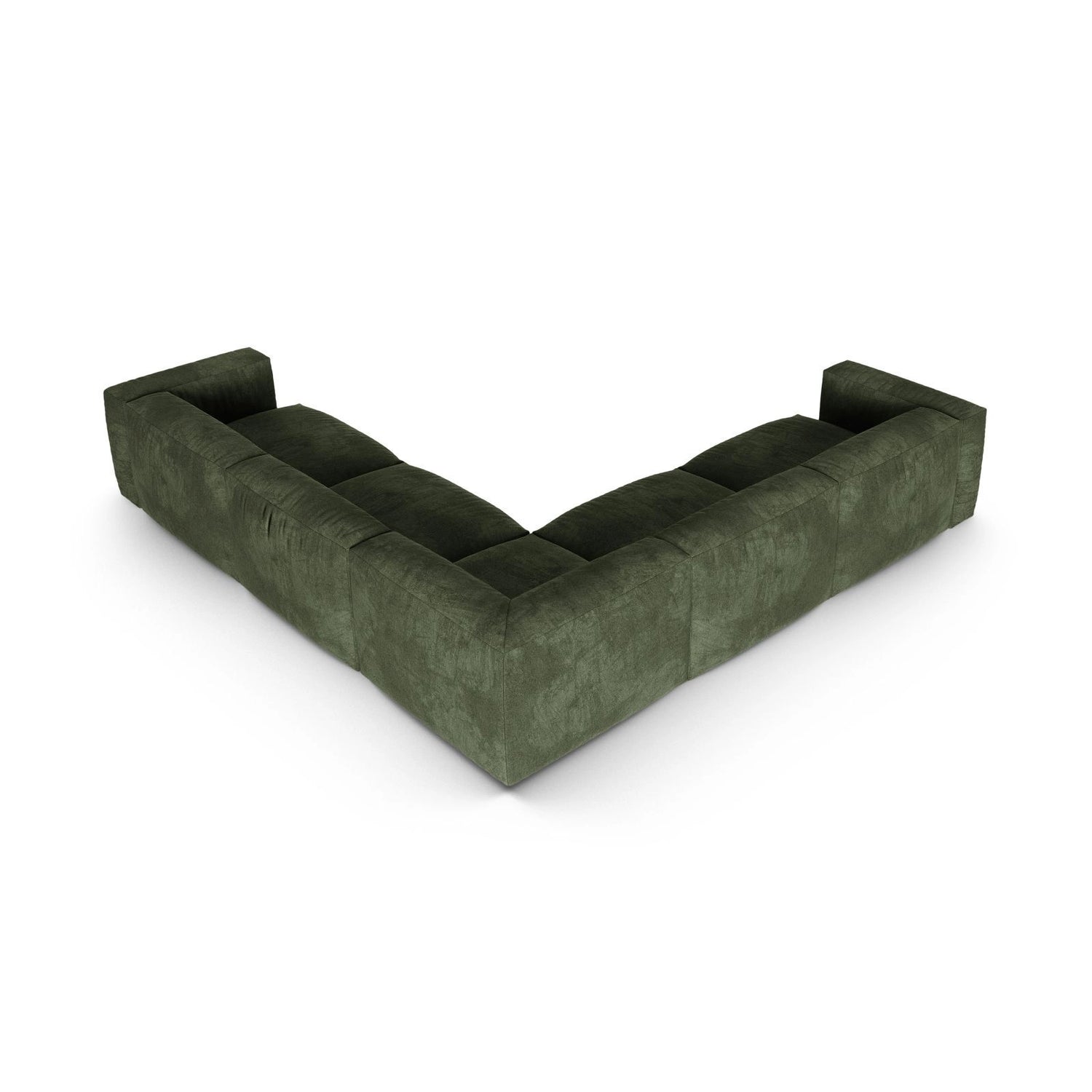 Martina modulares Ecksofa, Symmetrisch, Sitztiefe 90 cm, aus Samt in Grün (Vogue 11), 330x330 cm von Micadoni – Bild 3