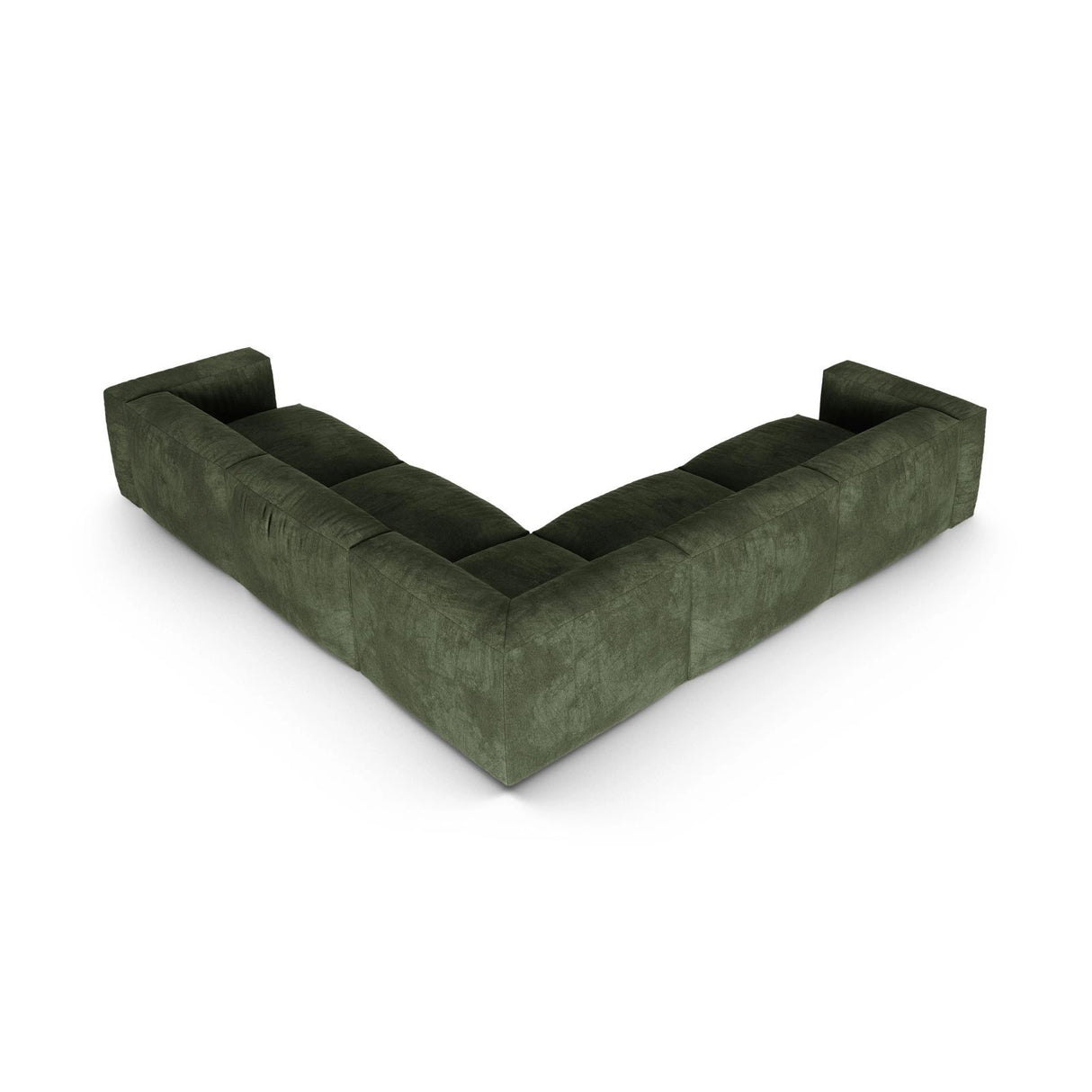 Martina modulares Ecksofa, Symmetrisch, Sitztiefe 90 cm, aus Samt in Grün (Vogue 11), 330x330 cm von Micadoni – Bild 3