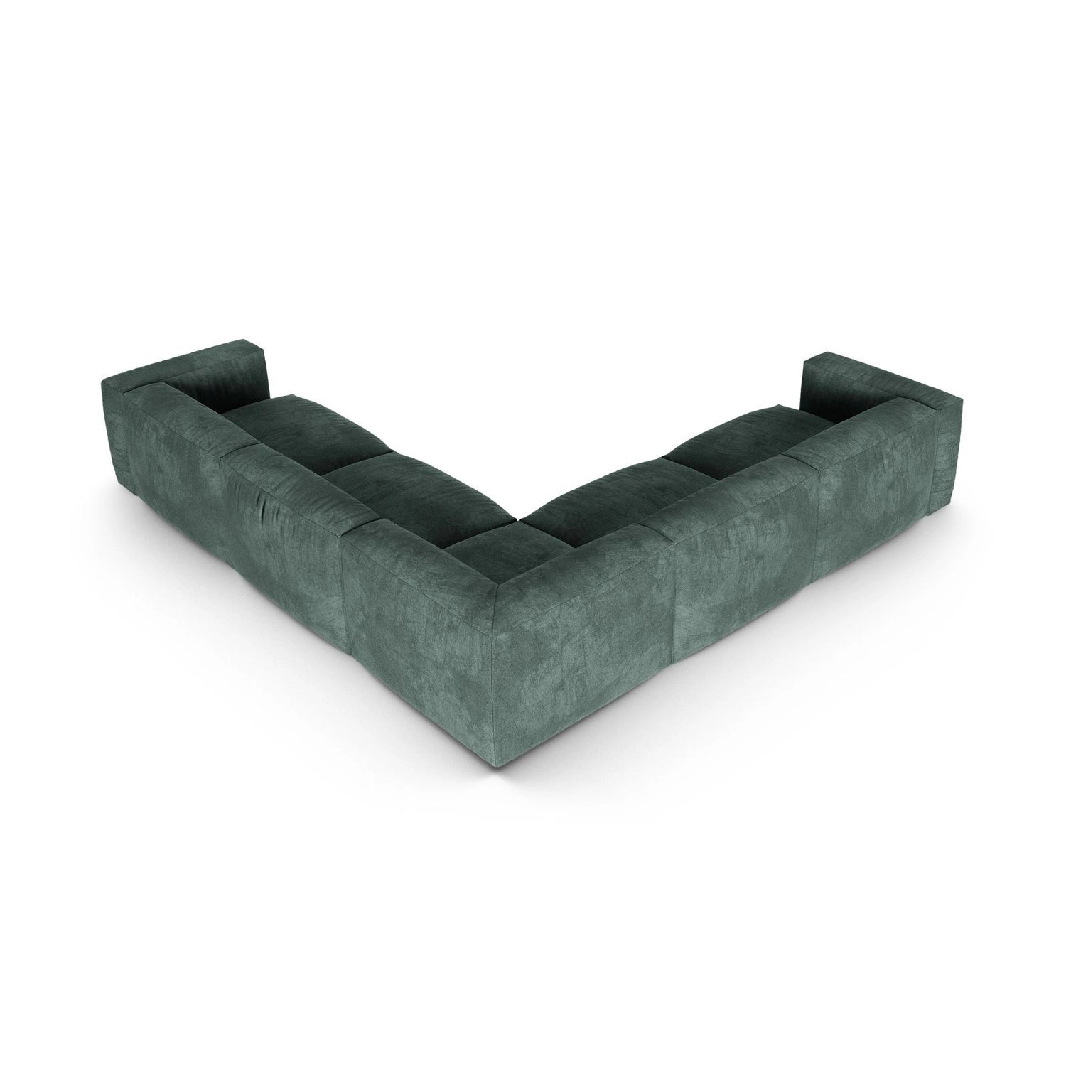 Martina modulares Ecksofa, Symmetrisch, Sitztiefe 90 cm, aus Samt in Petrol (Vogue 12), 330x330 cm von Micadoni – Bild 3